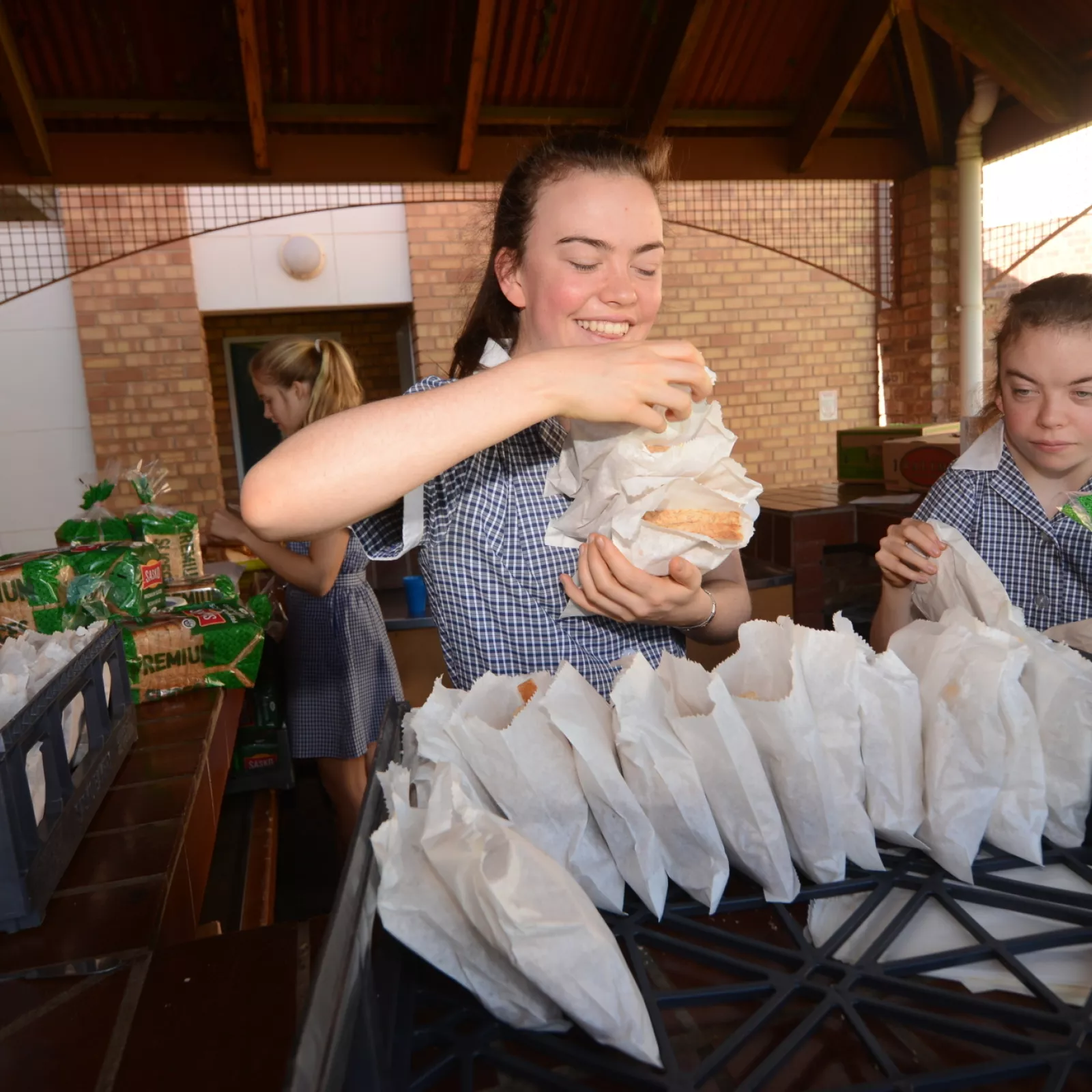St marys girls making luch for learners on the ikusasa lethu programme