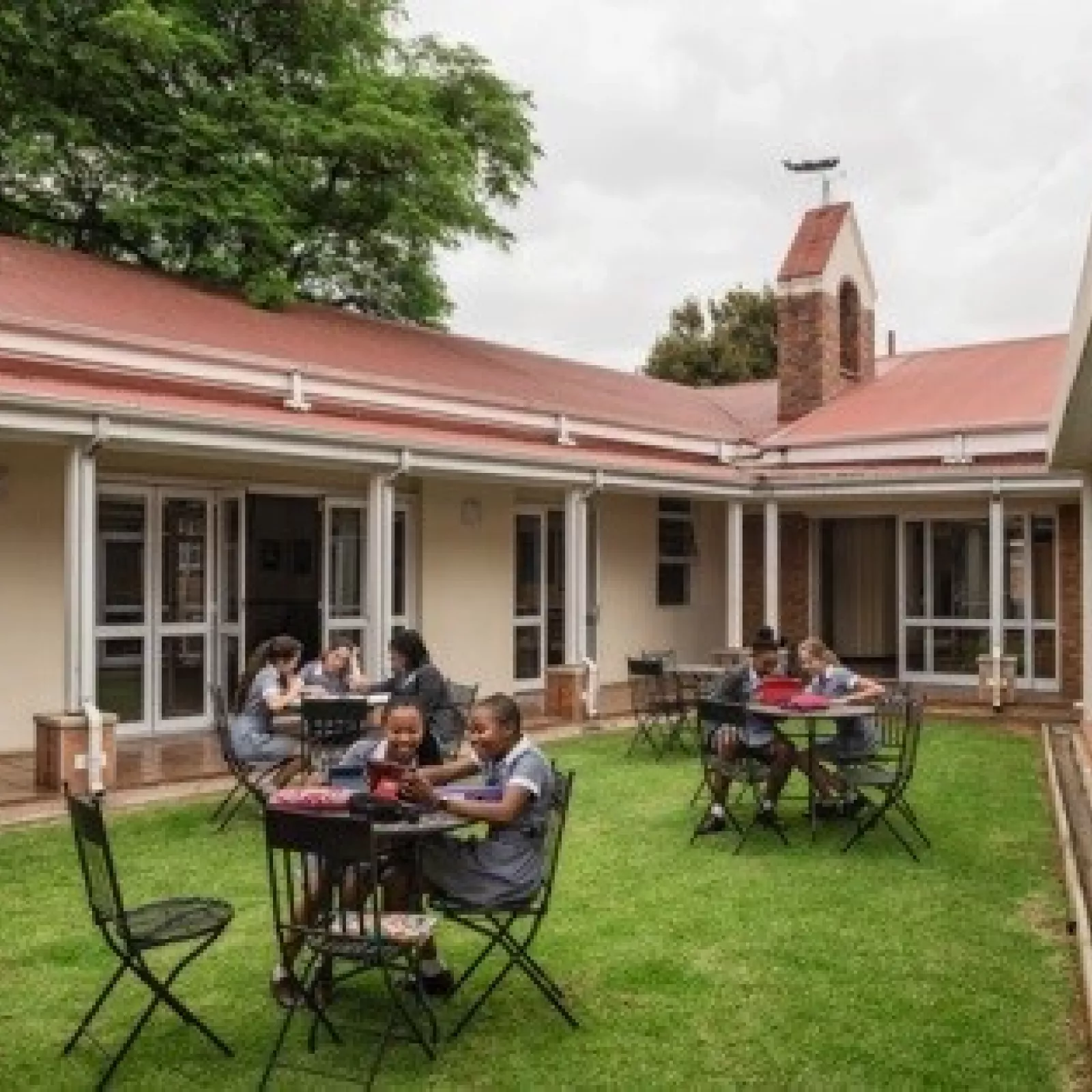 Girls enjoy a space to read