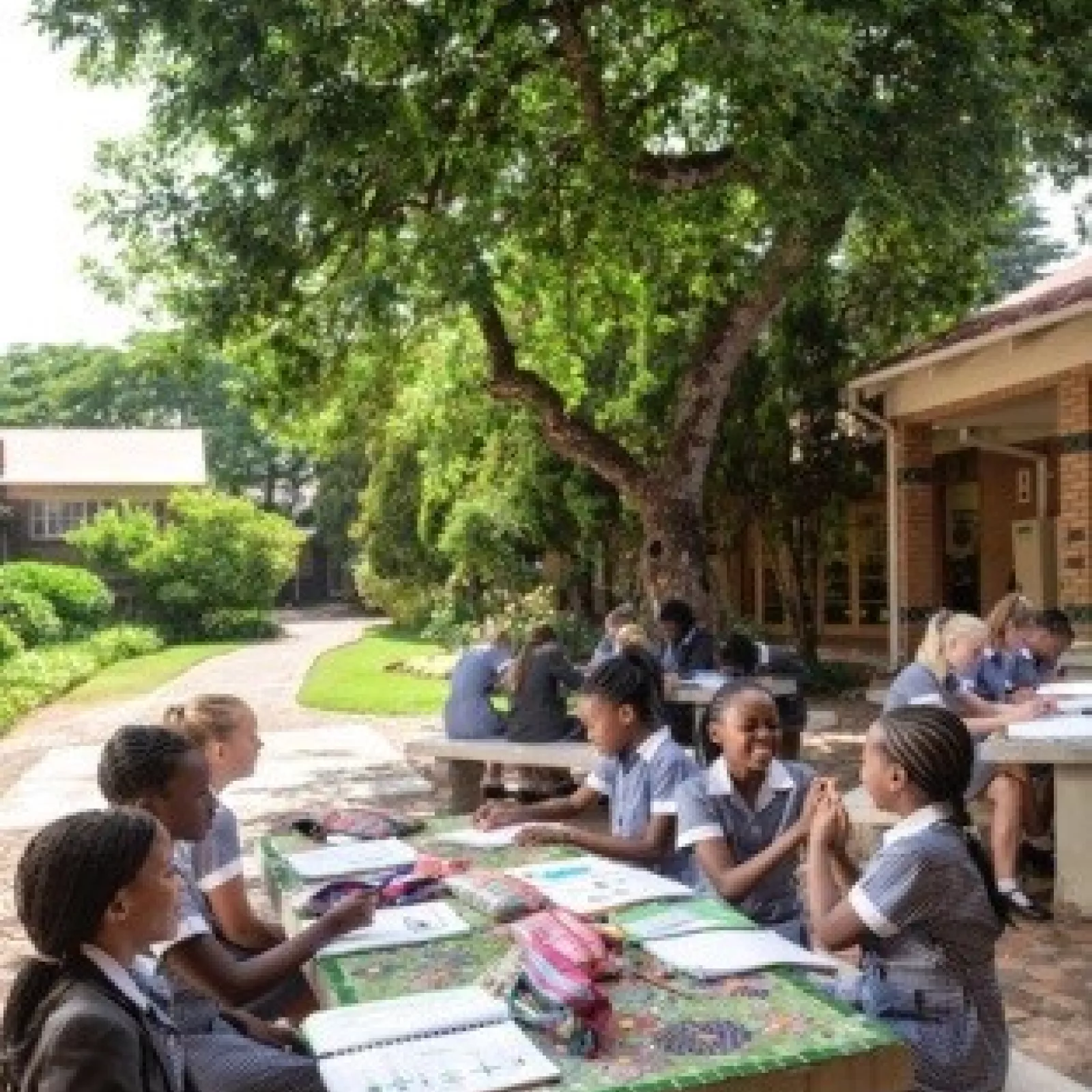 A fun work area outside