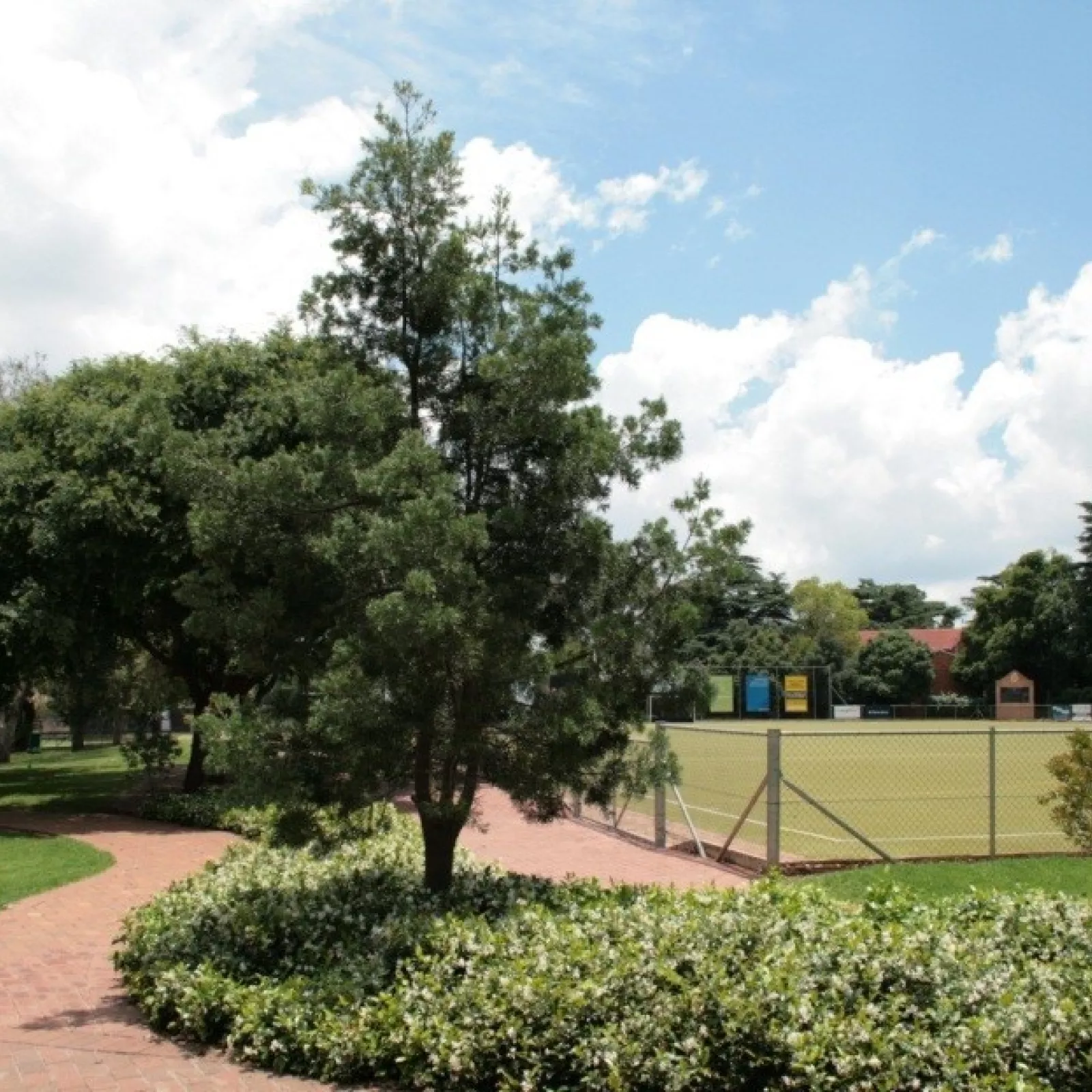 Paths leading to the hockey fields
