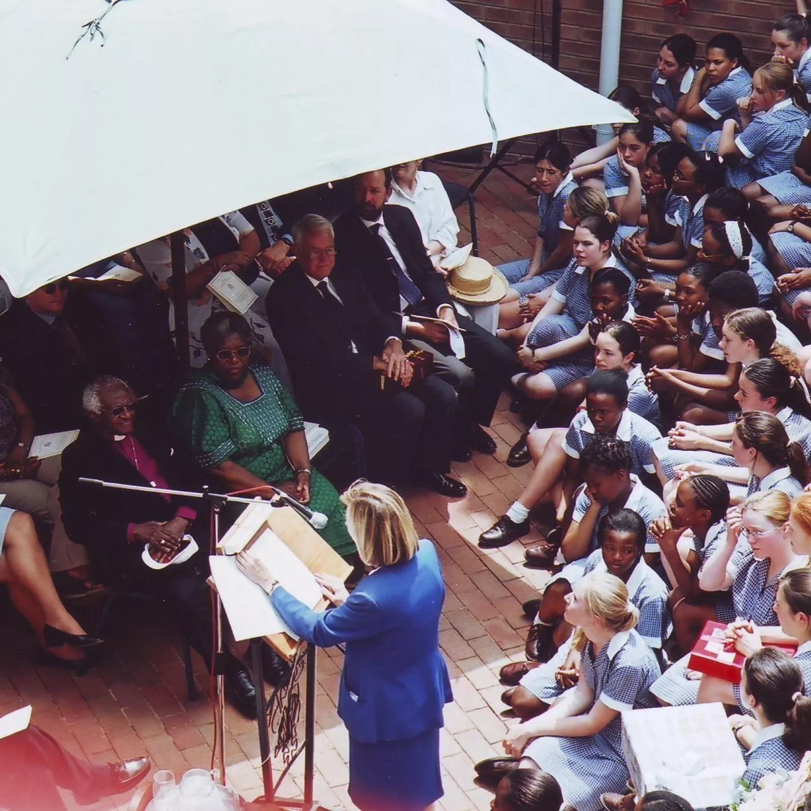 Mrs fargher at the official opening of the natural sciences block