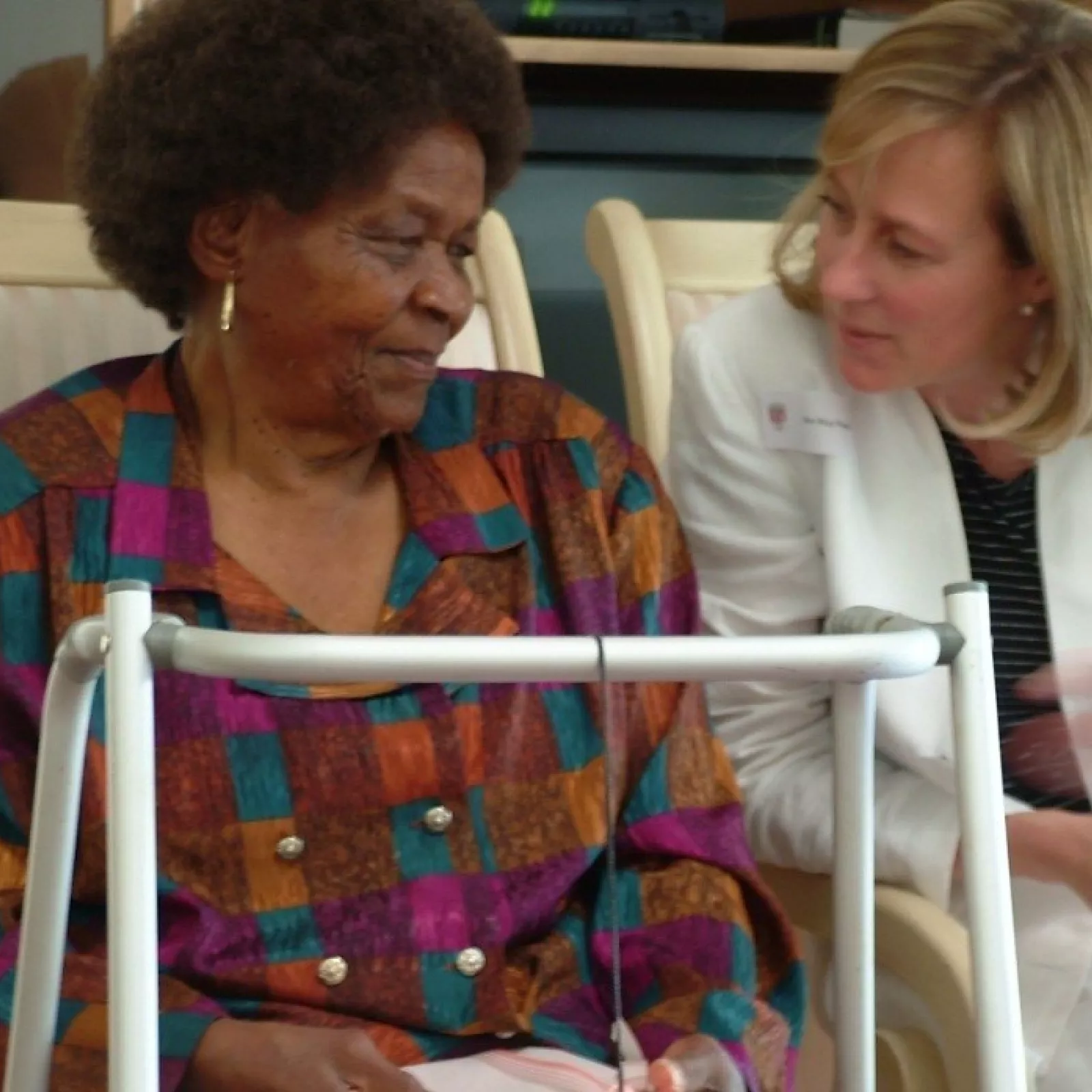 Mrs sisulu and mrs fargher in conversation