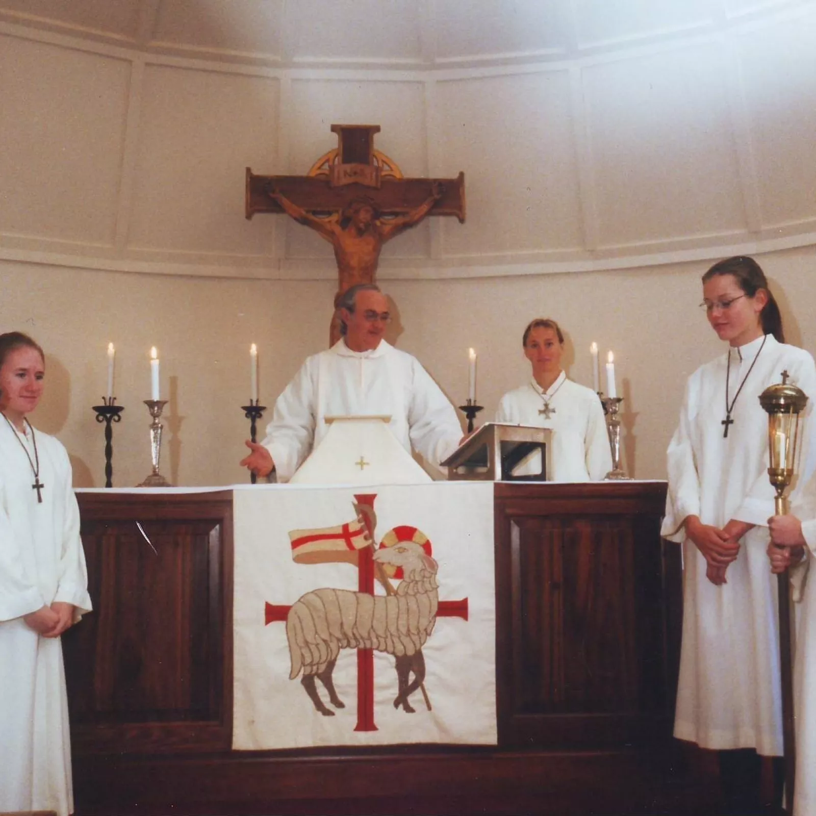 Chapel in 1998 with father bailey facing the congregation
