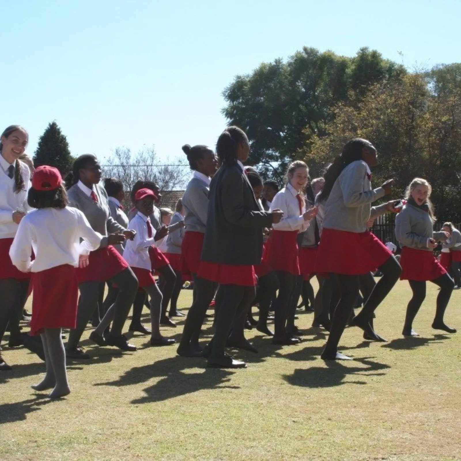 The girls toyi toying