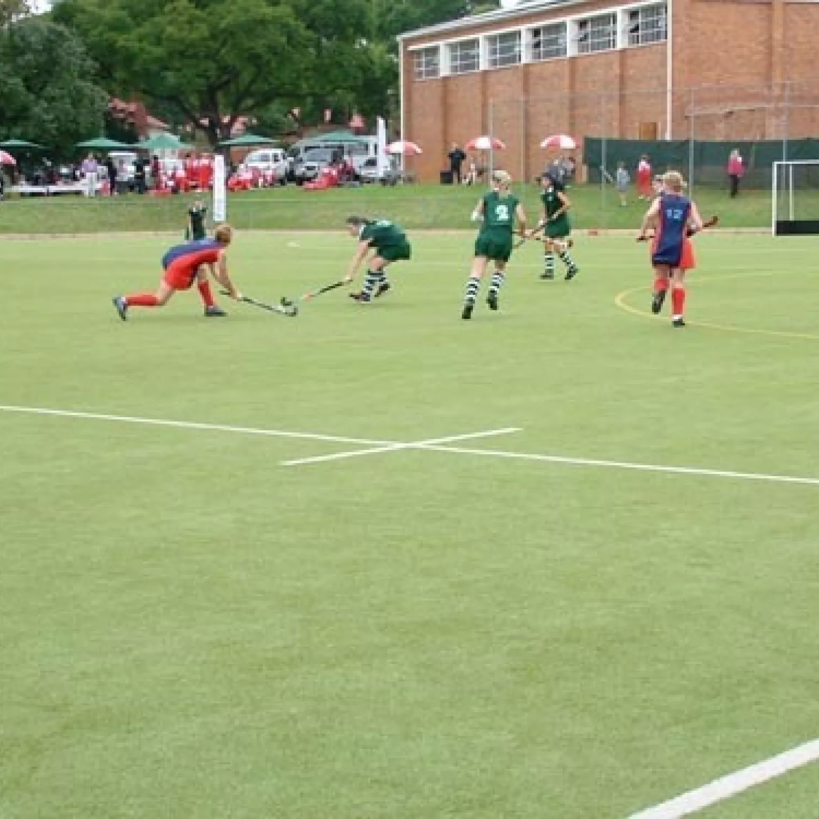 The gym and squash courts in the background in 2004 Y almost 20 years on