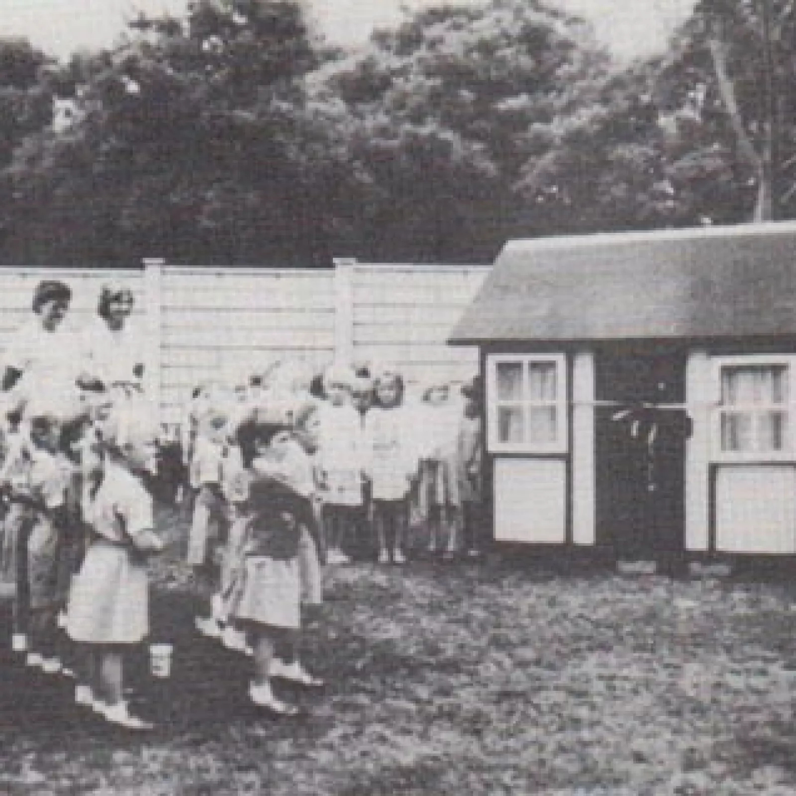 The pre grades inspect their new wendy house
