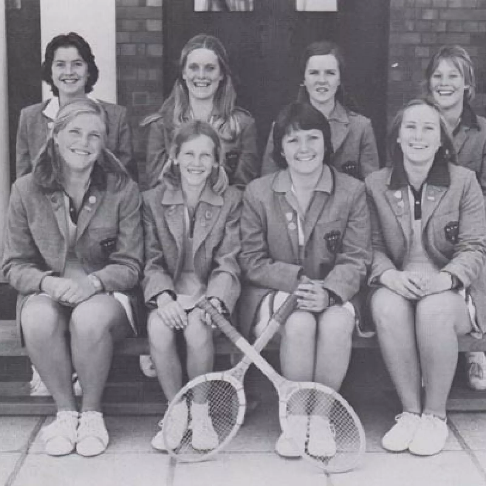 The tennis team has some fine players notably kim seddon front second from left who wins the johannesburg women Ys singles title at the age of sixteen