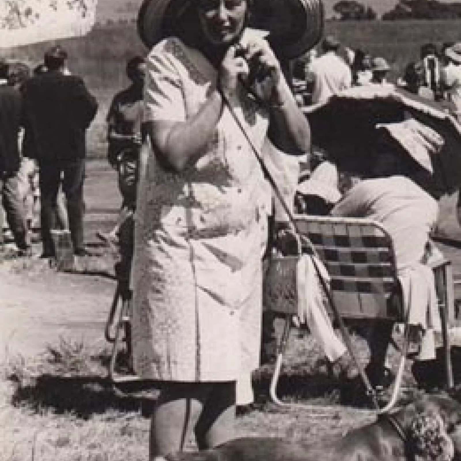 Miss clarke with her spaniel on sports Y day