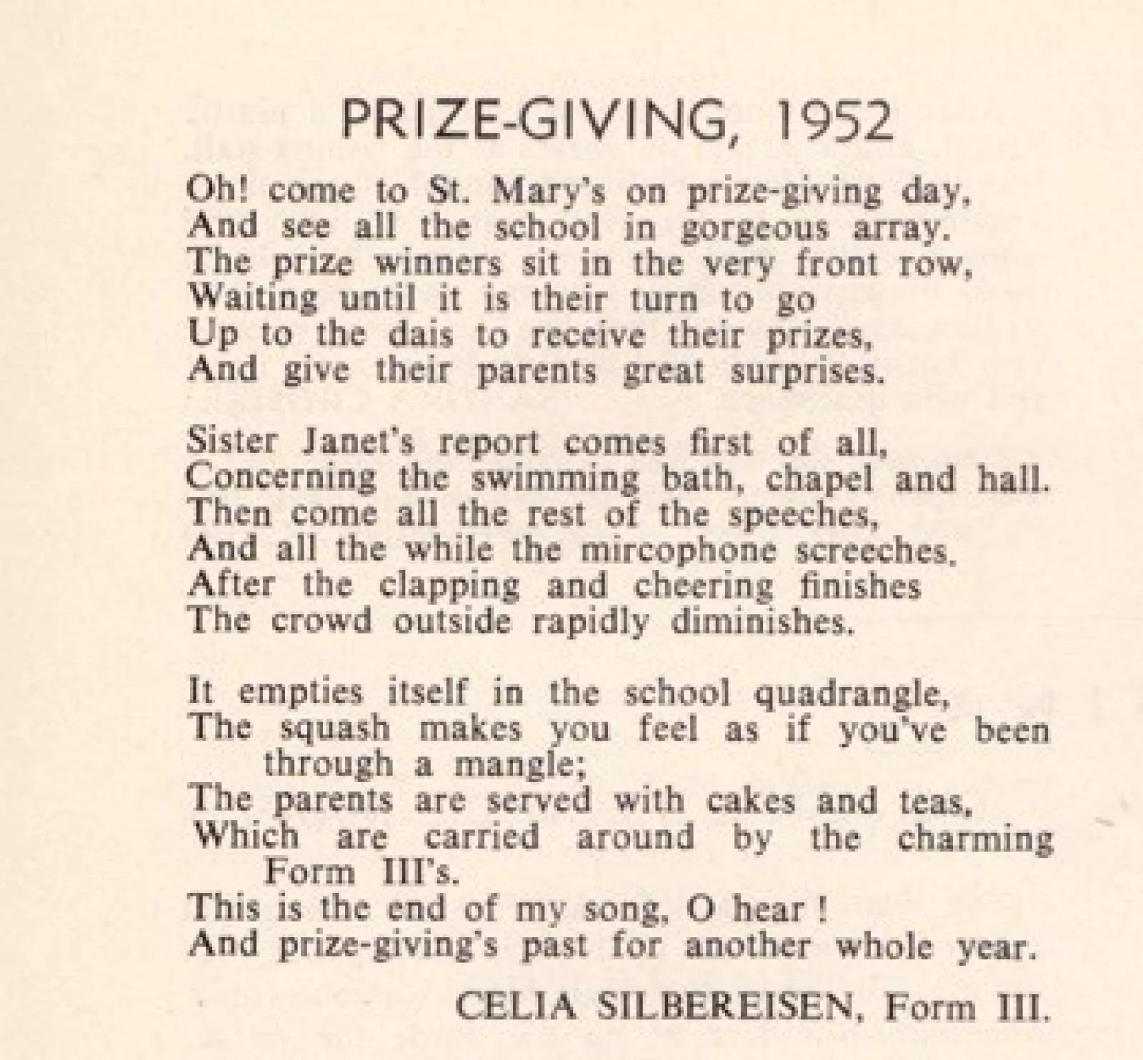 Prize giving 1952
