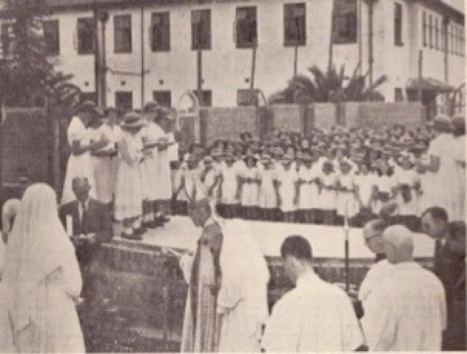 Laying the foundation stone of the chapel