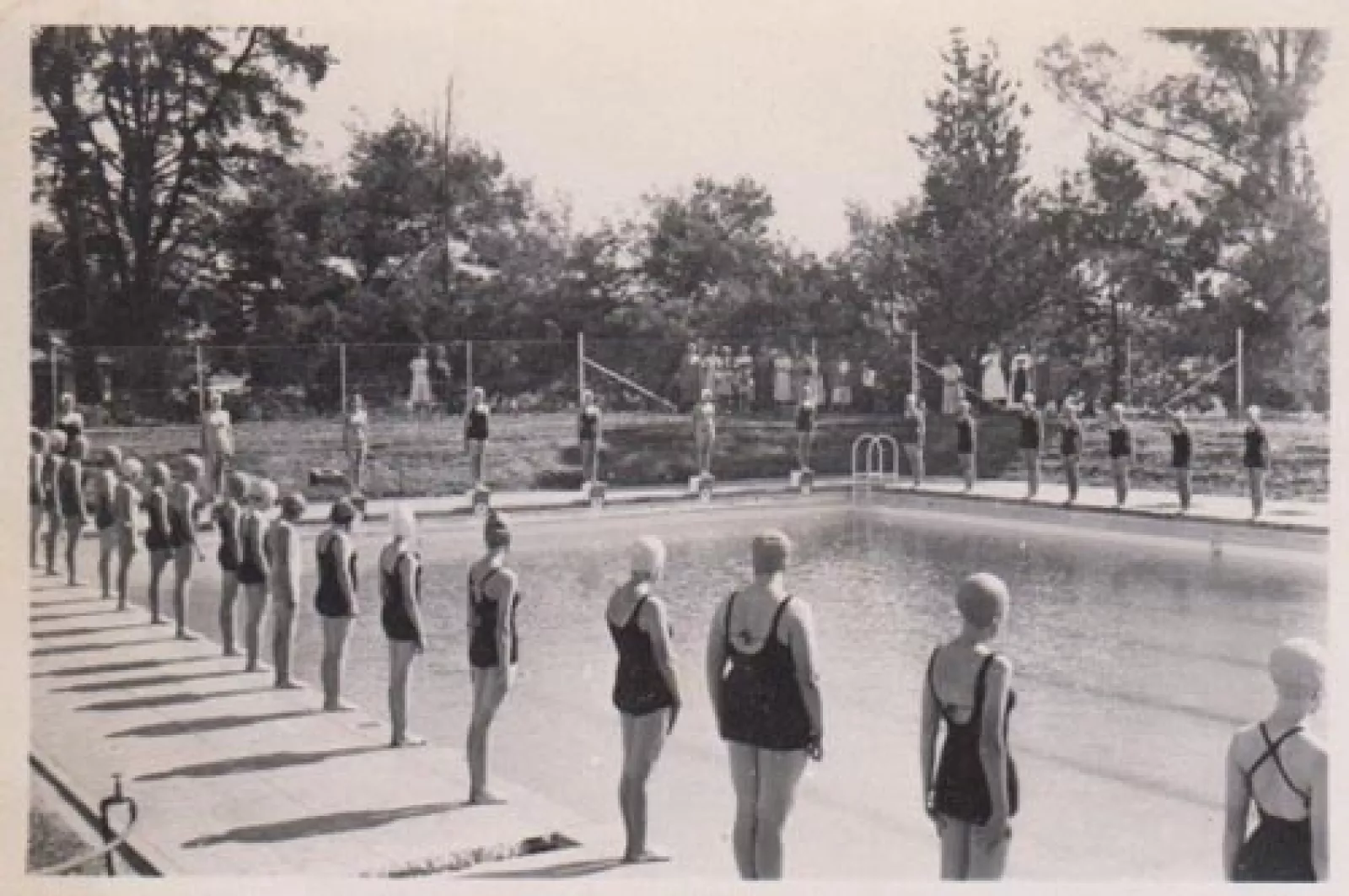 Waiting to jump into the new pool