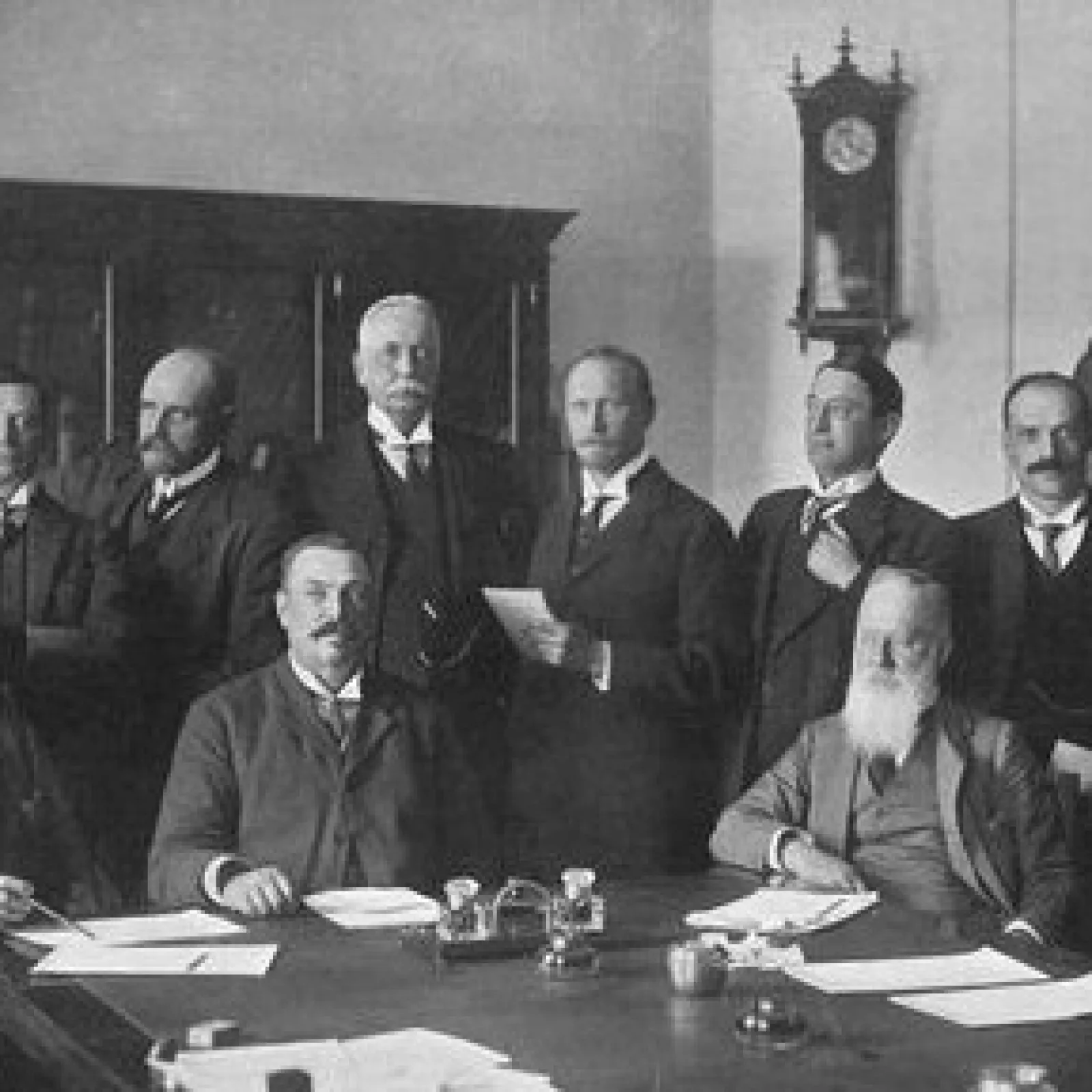The first cabinet of the union of south africa Y botha centre front