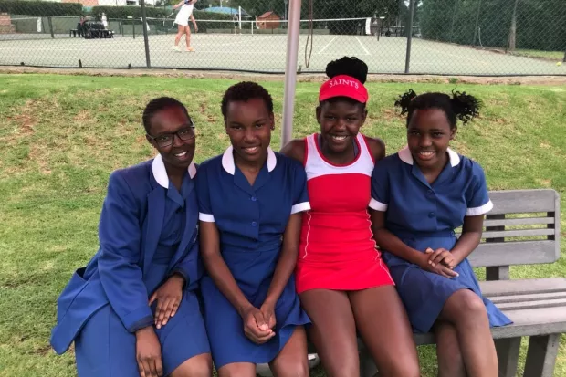 Waverley tennis players and Amukelani a former waverley pupil