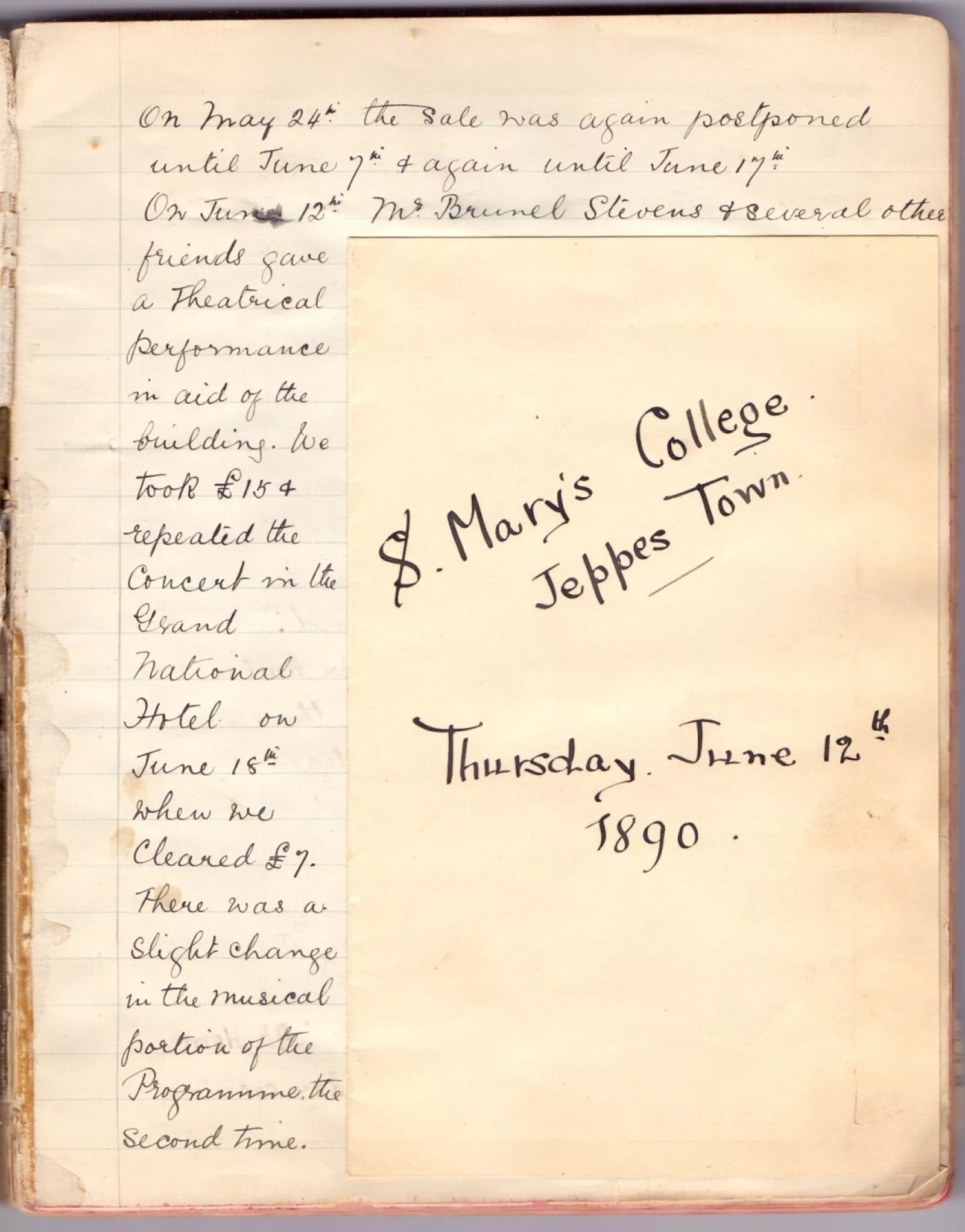 Extract from miss holmes orr Ys diary 2