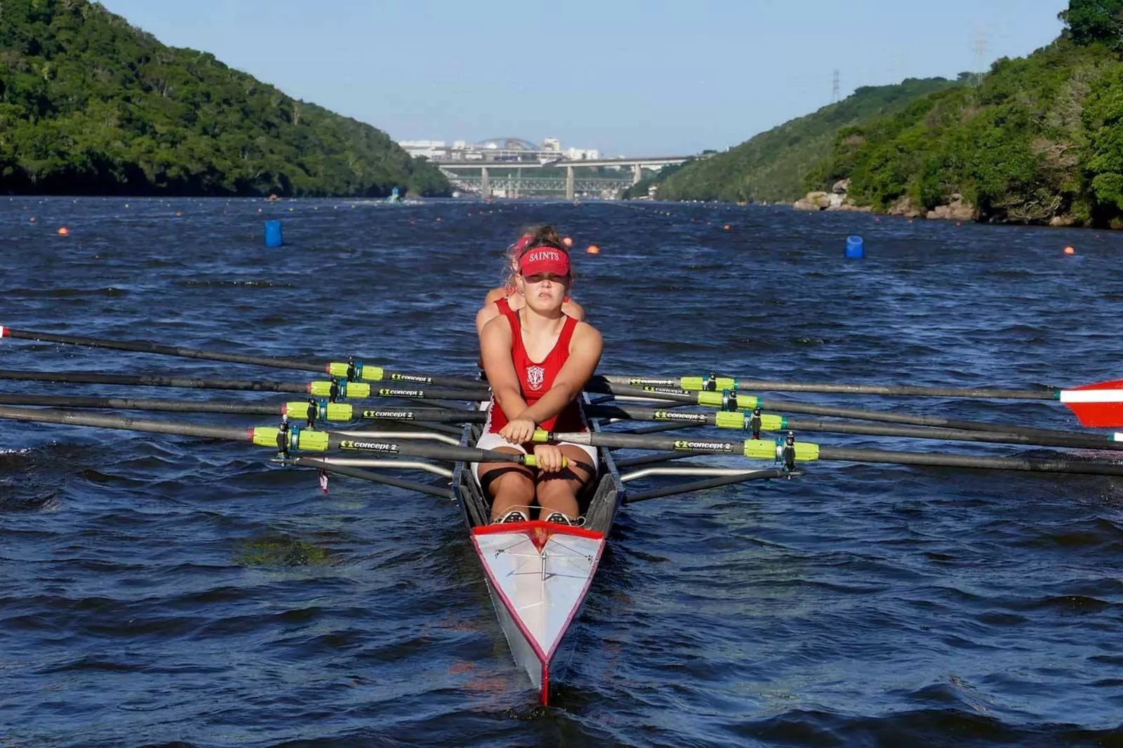 St Marys School Waverley 2nd quad rowing on the Buffalo River