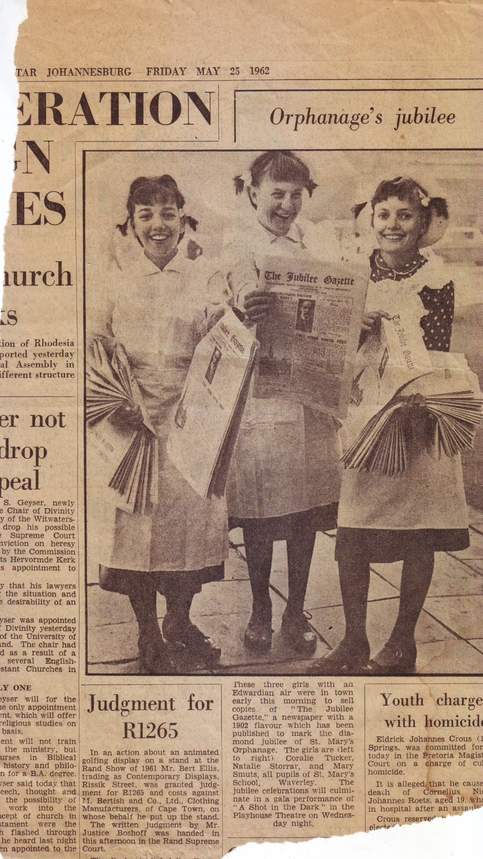 Article St Marys orphanage 1962