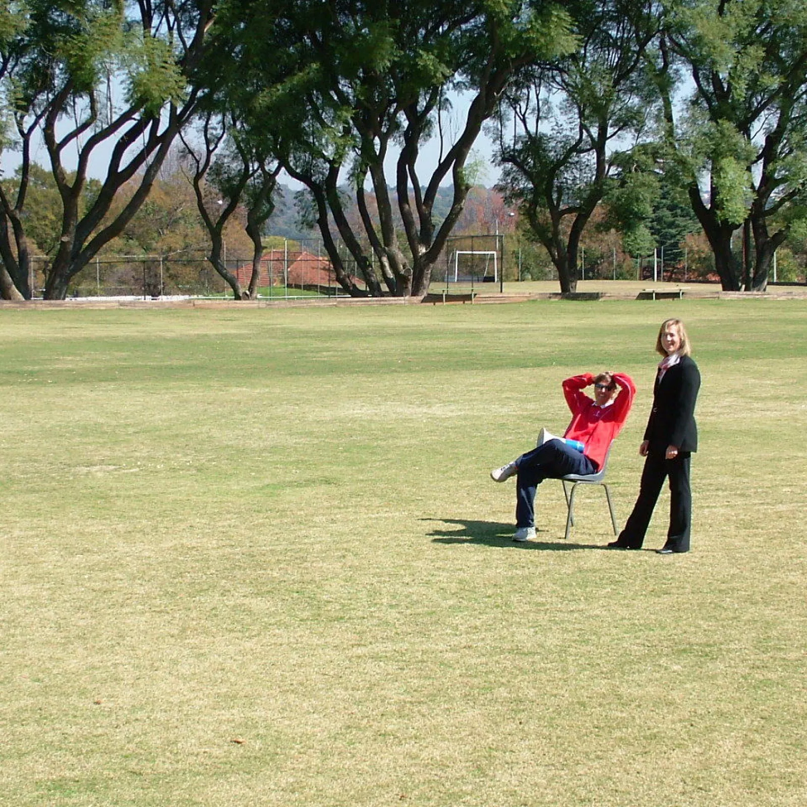 Ros howell and meg farger in the middle of the old field