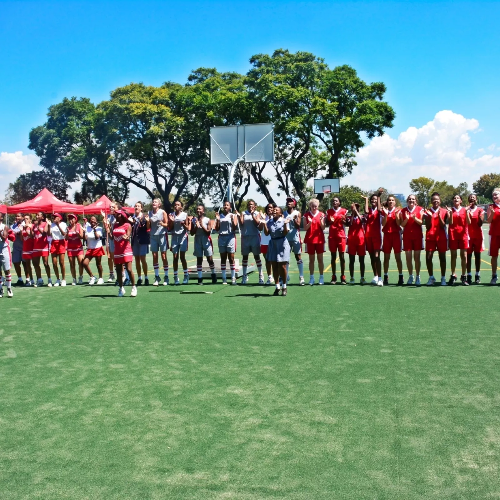 Basketball girls on the new multi purpose field