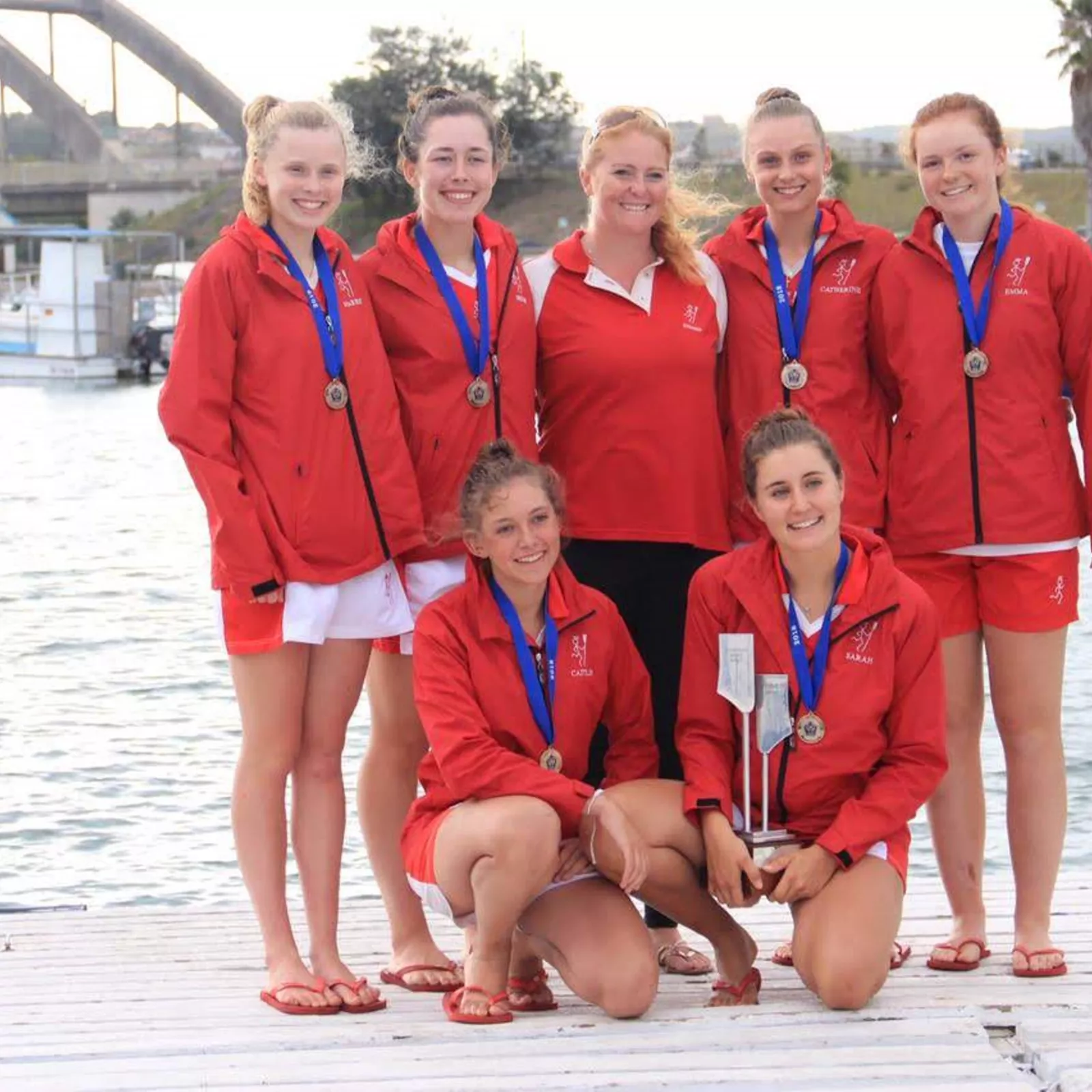 Winners of the 2018 schools boat race