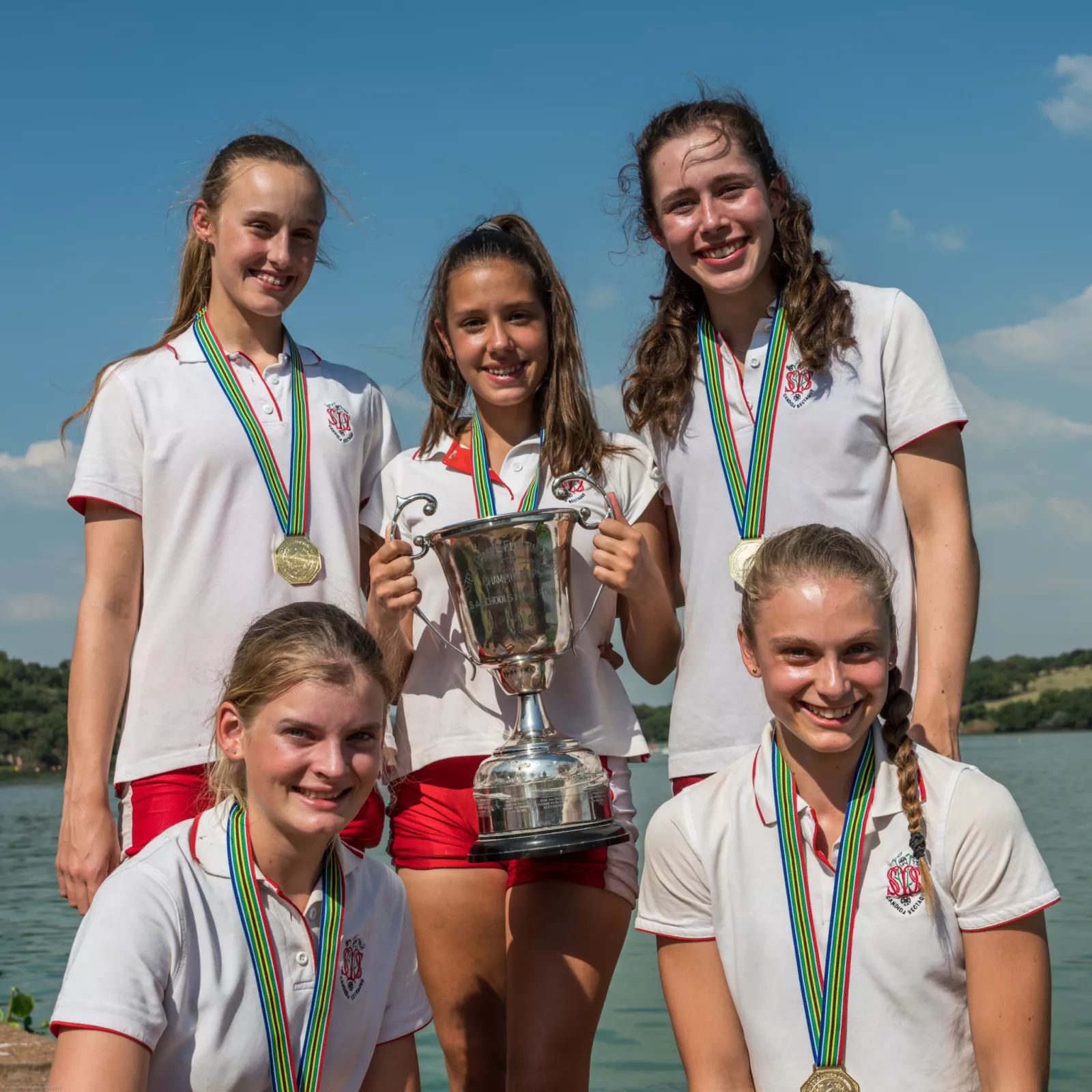 U16 a quad winning gold at the south african rowing championships